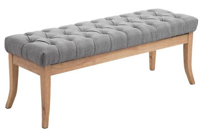Sitzbank CANNES Stoff Grau 120x38x46 cm Hellbraun Sitzbank Flur Sitzhocker