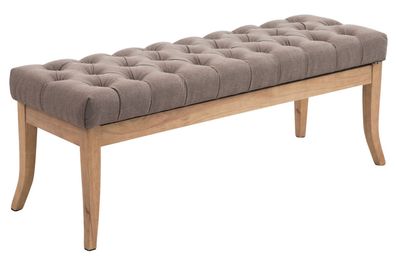 Sitzbank CANNES Stoff Taupe 120x38x46 cm Hellbraun Sitzbank Flur Sitzhocker