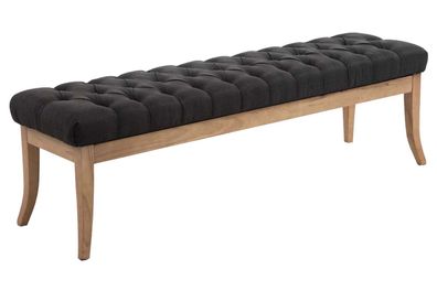 Sitzbank CANNES Stoff Dunkelgrau 150x38x46 cm Hellbraun Sitzbank Flur Sitzhocker