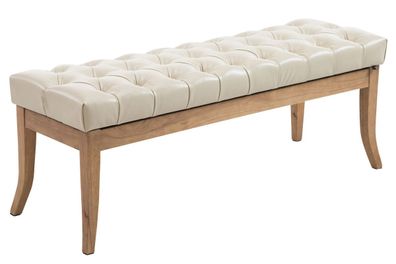 Sitzbank CANNES Kunstleder Creme 120x38x46 cm Hellbraun Sitzbank Flur Sitzhocker