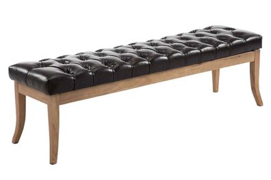 Sitzbank CANNES Kunstleder Braun 150x38x46 cm Hellbraun Sitzbank Flur Sitzhocker