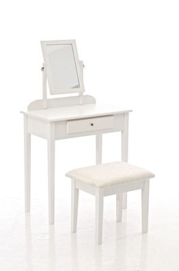 Schminktisch TOULON Holz Wei? 72x41x76 cm Schminktisch Spiegel Hocker Kosmetiktisch