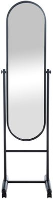 Standspiegel MILANO Metall Schwarz 40x42x155 cm Mobiler Ganzk?rperspiegel