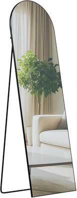 Standspiegel MALAGA Glas Schwarz-matt 50x3x160 cm Ganzk?rperspiegel Freistehender