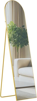 Standspiegel MALAGA Glas Gold glanz 40x3x140 cm Ganzk?rperspiegel Freistehender