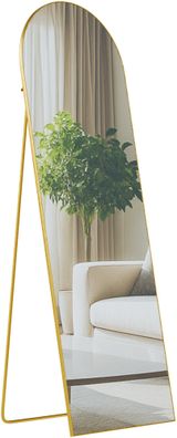 Standspiegel MALAGA Glas Gold glanz 50x3x150 cm Ganzk?rperspiegel Freistehender