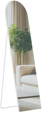 Standspiegel MALAGA Glas Wei? matt 40x3x140 cm Ganzk?rperspiegel Freistehender