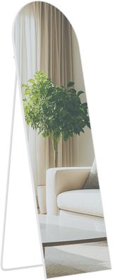 Standspiegel MALAGA Glas Wei? matt 50x3x150 cm Ganzk?rperspiegel Freistehender