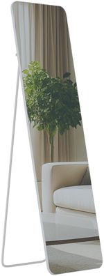Standspiegel MURCIA Glas Wei? matt 40x3x140 cm Ganzk?rperspiegel Freistehender