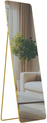 Standspiegel MURCIA Glas Gold glanz 50x3x160 cm Ganzk?rperspiegel Freistehender