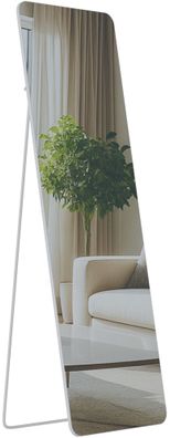 Standspiegel MURCIA Glas Wei? matt 50x3x160 cm Ganzk?rperspiegel Freistehender
