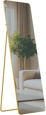 Standspiegel MURCIA Glas Gold glanz 50x3x150 cm Ganzk?rperspiegel Freistehender