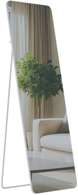 Standspiegel MURCIA Glas Wei? matt 50x3x150 cm Ganzk?rperspiegel Freistehender