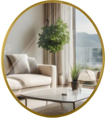 Wandspiegel GDANSK Metall Gold glanz 45x3x45 cm Runder Spiegel Wand H?ngespiegel