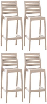 4er Set Barhocker TURAM Kunststoff Schlamm 45x51x105 cm Barstuhl Mit Lehne