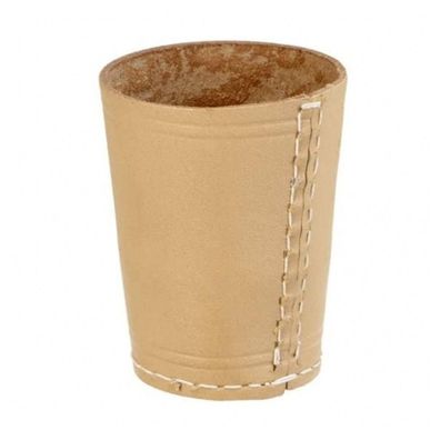 Lederwürfelbecher natur - 8,8cm