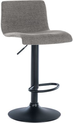 Barhocker GEBEL Stoff Hellgrau 39x36x84 cm Barstuhl H?henverstellbar Mit Lehne