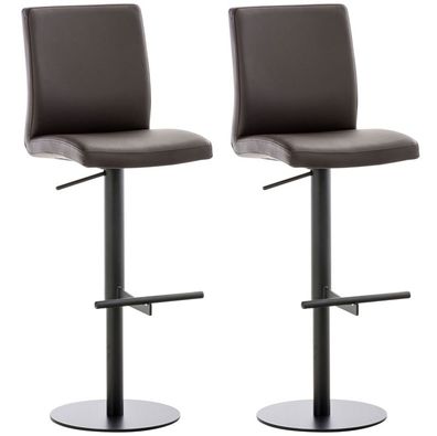 2er Set Barhocker DIVER Kunstleder Braun 40x49x93 cm Schwarz Barstuhl