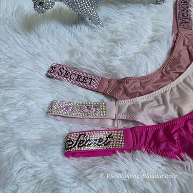 Victoria´s Secret Very Sexy Sting Glanzriemchen Strass Thong Logo Glitzer