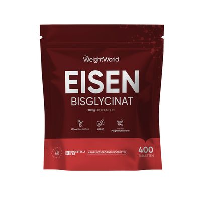 Eisentabletten - 400 vegane Tabletten - 2 Tabletten pro Portion - WeightWorld