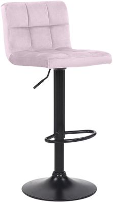 Barhocker RIVAN Samt Rosa 40x40x85 cm Barstuhl Mit Lehne Tresenhocker Tresenstuhl