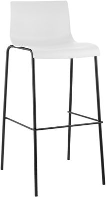 Barhocker TENAR Kunststoff Wei? 43x48x100 cm Schwarz Barstuhl Mit Lehne Tresenhocker