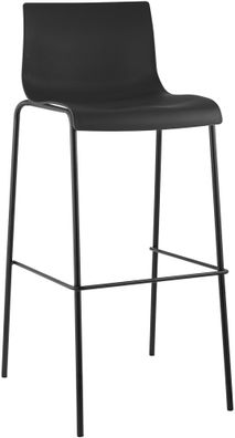 Barhocker TENAR Kunststoff Schwarz 43x48x100 cm Schwarz Barstuhl Mit Lehne