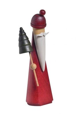 Holzfigur Weihnachtsmann mit Baum BxTxH= 4x3x12cm NEU Miniatur Figuren Seiffen