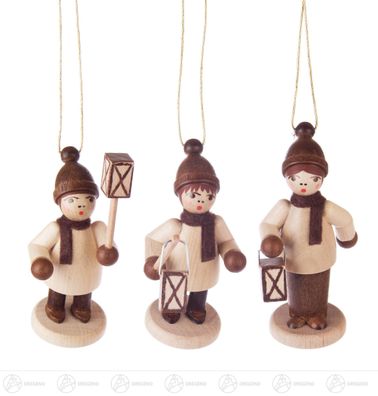 Baumschmuck Behang Laternenkinder natur (3) NEU 2,5x6x3cm Lampionkinder Schmuck