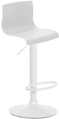 Barhocker PESAN Kunststoff Wei? 39x36x84 cm Wei? Barstuhl H?henverstellbar Mit Lehne