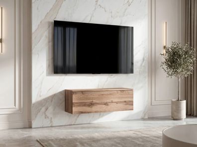 AX LIVING Barvo 100 cm TV Kommode Lowboard Braun Eiche Wotan Hängend