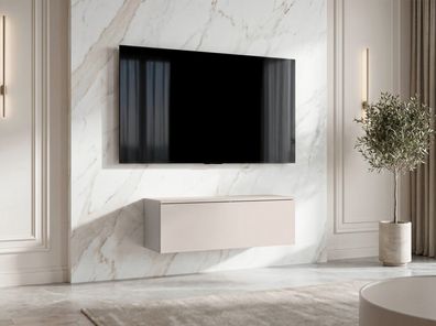 AX LIVING Barvo 100 cm TV Kommode Lowboard Beige Kaschmir Hängend