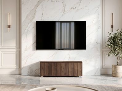 AX LIVING Barvo 100 TV Kommode Lowboard Dunkelbraun Nussbaum Warmia S