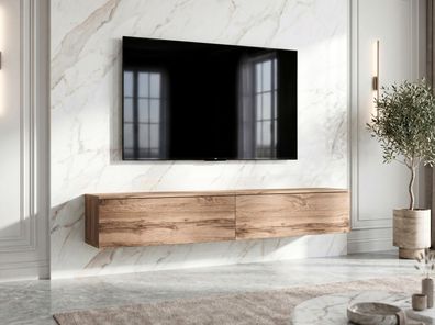 AX LIVING Barvo 2x100 cm TV Kommode Lowboard Braun Eiche Wotan Hängend