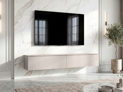 AX LIVING Barvo 2x100 cm TV Kommode Lowboard Beige Kaschmir Hängend