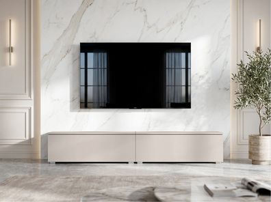 AX LIVING Barvo 2x100 cm TV Kommode Lowboard Beige Kaschmir Stehend