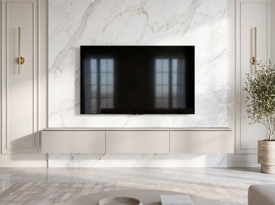 AX LIVING Barvo 3x100 cm TV Kommode Lowboard Beige Kaschmir Hängend