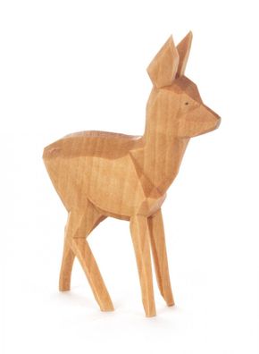 Holztier Reh stehend groß Höhe 6cm Waldreh Hirschkalb Rehbock Jungreh Damhirsch