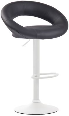 Barhocker MEKIM Kunstleder Grau 53x47x80 cm Wei? Barstuhl H?henverstellbar Mit Lehne