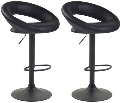 2er Set Barhocker MEKIM Kunstleder Schwarz 53x47x80 cm Schwarz Barstuhl