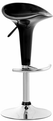 Barhocker CEKOT Kunststoff Schwarz 37x37x87 cm Barstuhl H?henverstellbar Drehbar