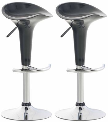 2er Set Barhocker CEKOT Kunststoff Grau 37x37x87 cm Barstuhl H?henverstellbar Drehbar