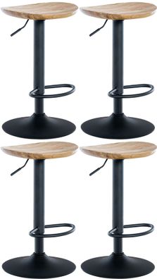 4er Set Barhocker SUZON Holz Natura 41x38.5x56 cm Barstuhl H?henverstellbar Drehbar