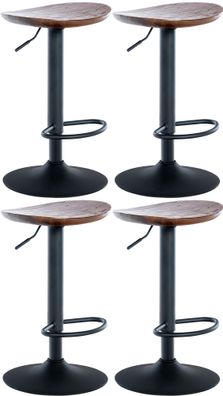 4er Set Barhocker SUZON Holz Walnuss 41x38.5x56 cm Barstuhl H?henverstellbar Drehbar
