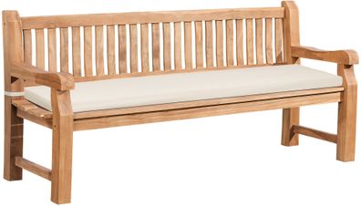 Gartenbank Teakbank DABEL Holz Creme 200x61x93 cm Holzbank 200 Cm Mit Sitzkissen