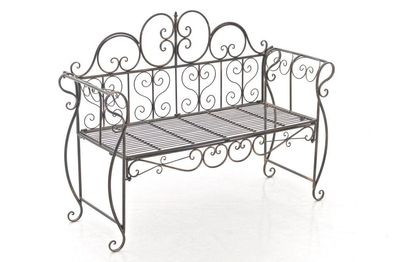 Gartenbank LENAR Metall Bronze 128x46x94 cm Metallbank Garten 2 Seitzer Bank Terrasse