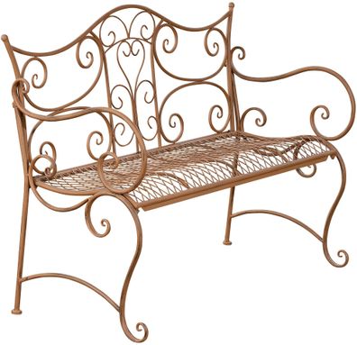 Gartenbank TODOR Metall Braun 113x47x89 cm Metallbank Garten 2 Seitzer Bank Terrasse