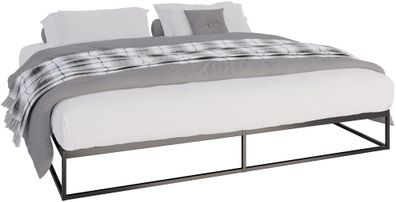 Metallbett SUKAR Metall Schwarz 205.5x205.5x25 cm Bett 200x200 Bettrahmen Metall
