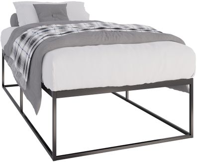 Metallbett SUKAR Metall Schwarz 105.5x205.5x46.5 cm Bett 200x100 Bettrahmen Metall