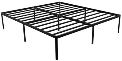 Metallbett RUKIM Metall Schwarz 200x200x41 cm Bett 200x200 Bettrahmen Metall